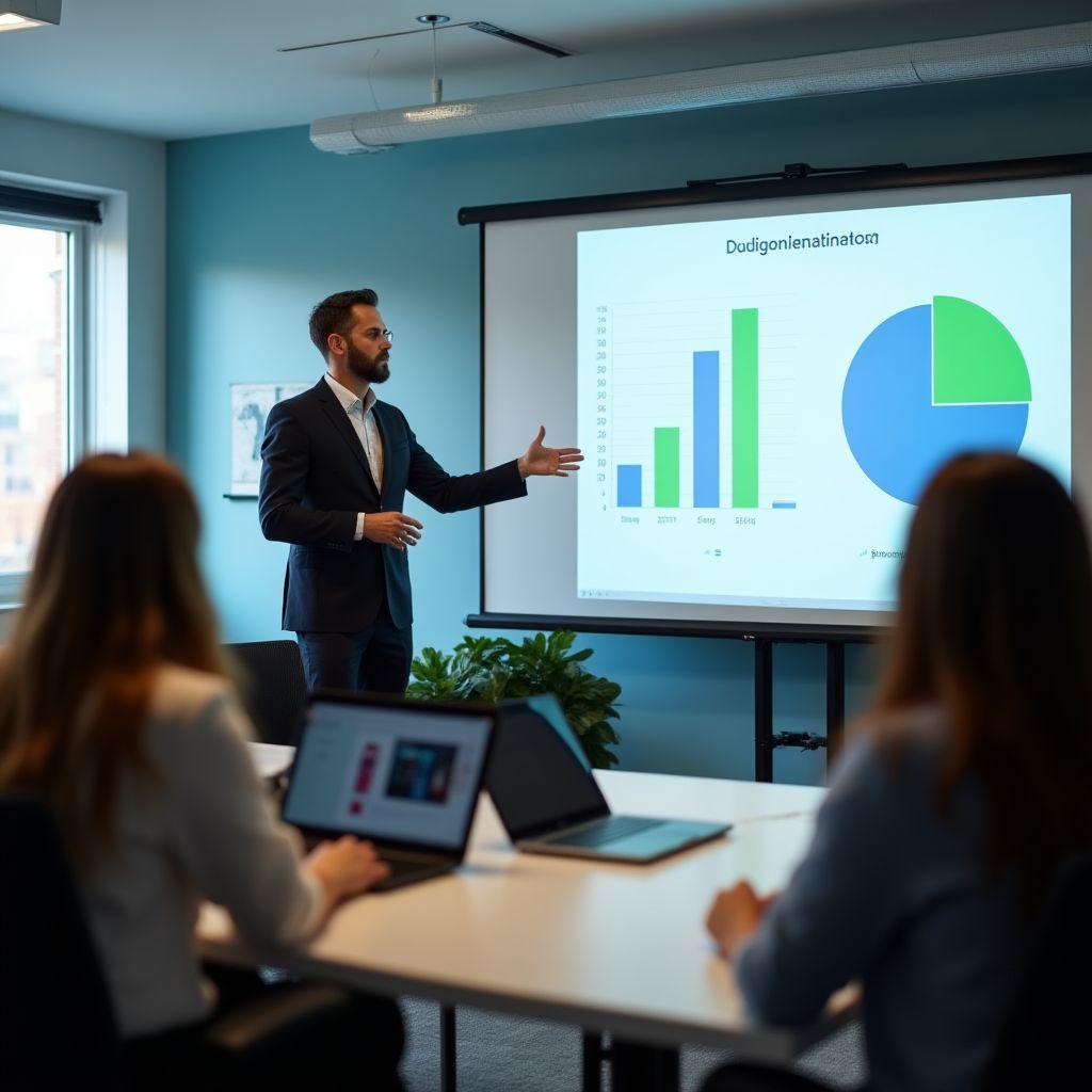 Presentatie bij een bedrijf